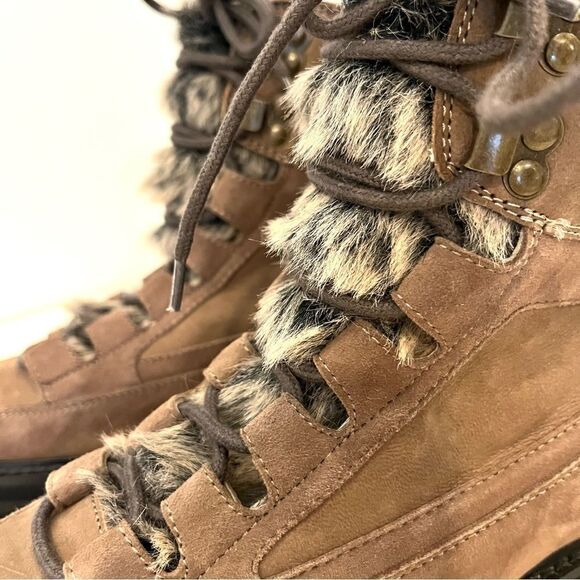 Seychelles‎ From The Start Leather Boots Faux Fur Accents in Brown Size 7 NWOB - Picture 6 of 11